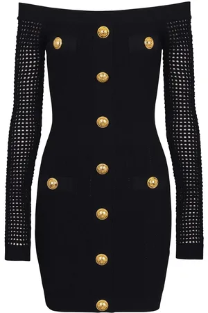 Balmain Robe courte à épaules dénudées