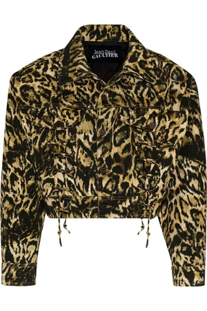 Jean Paul Gaultier Veste en jean à imprimé léopard