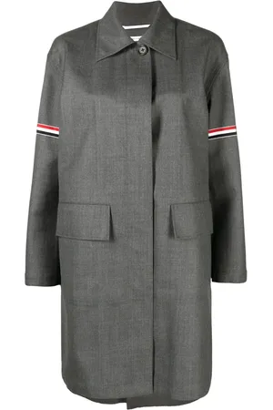 Thom Browne Manteau à bande tricolore