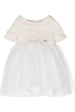 Le Bebé Enfant Robe en tweed à manches courtes