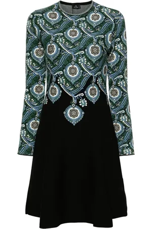 Etro Robe en maille à motif en jacquard