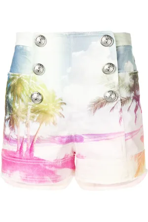 Balmain Short imprimé en jean