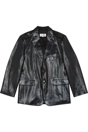 Maison Margiela Blazer enduit à simple boutonnage
