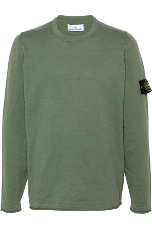 Stone Island Pull nervuré à patch logo