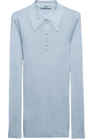 Prada Polo en cachemire mélangé à design nervuré