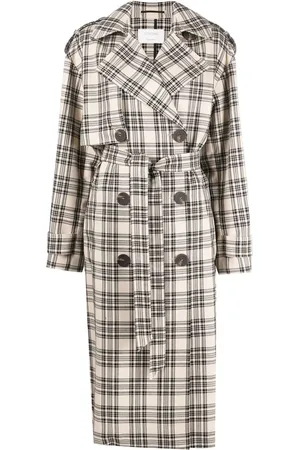 Sportmax Manteau ceinturé à carreaux