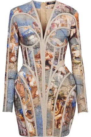 Balmain Robe mi-longue imprimé abstrait