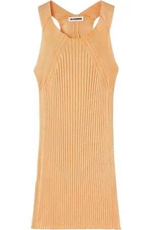 Jil Sander Blouse en maille nervurée à design sans manches