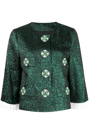 ANDREW GN Veste crop à ornements en cristal