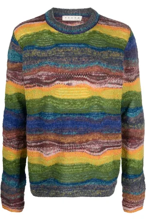PAURA Pull en maille intarsia à bords nervurés