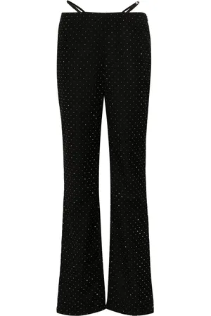 Chiara Ferragni Pantalon droit à ornements strassés
