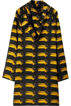 Burberry Robe courte en soie à imprimé canards