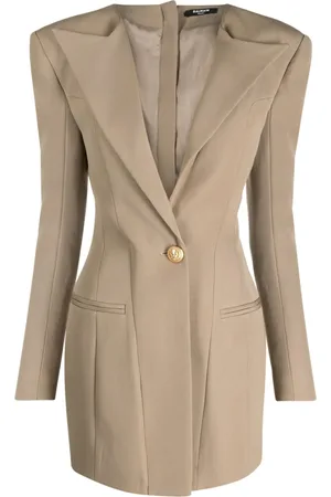 Balmain Robe boutonnée à revers crantés