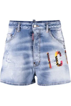 Dsquared2 Short en jean imprimé Icon à taille basse