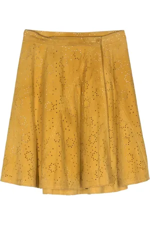 Alaïa Jupe portefeuille en daim (années 1980)