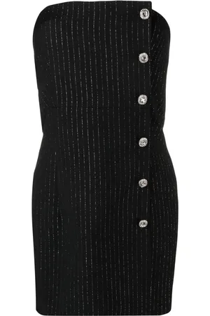 Alessandra Rich Robe-bustier boutonnée à fente avant