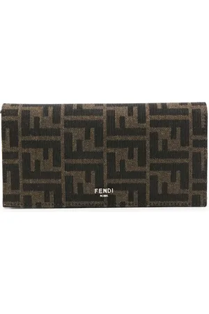 Fendi Portefeuille pliant à logo FF en jacquard