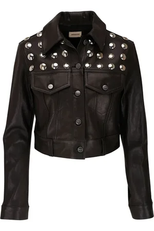 Khaite Veste en cuir à détail d’œillet