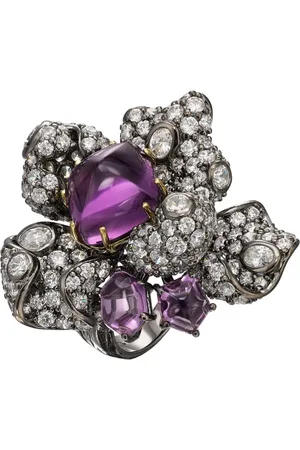 Anabela Chan Bague Amethyst Blossom en or 18ct