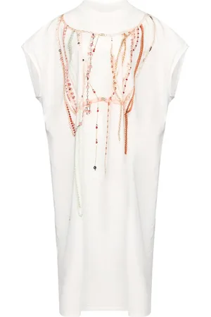 Maison Margiela Robe longue à détails de perles
