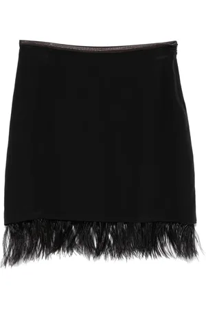 Helmut Lang Minijupe bordée de plumes (années 2000)