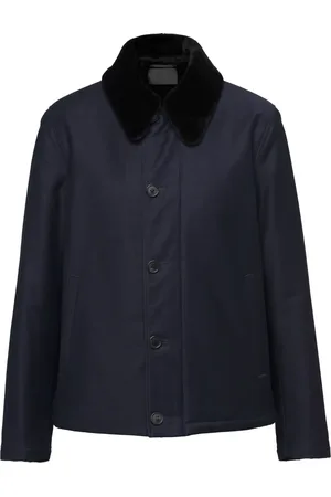 Prada Veste à col en peau lainée