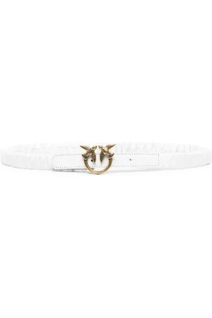 Pinko Ceinture en peau lainée à plaque logo