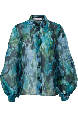 Carolina Herrera Blouse fleurie à manches bouffantes