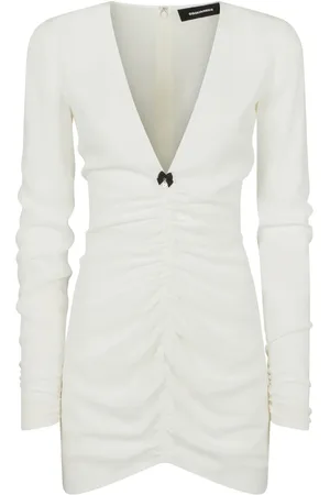 Dsquared2 Robe courte froncée à col v