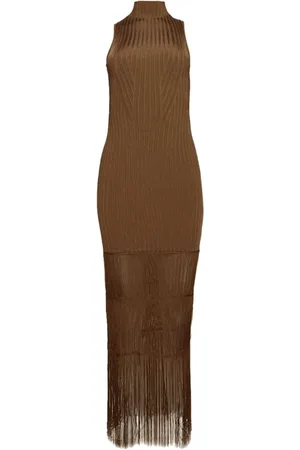 Khaite Robe longue Zare à franges