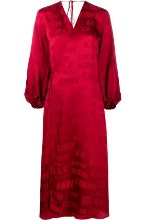 Kirin Robe en satin à motif monogrammé