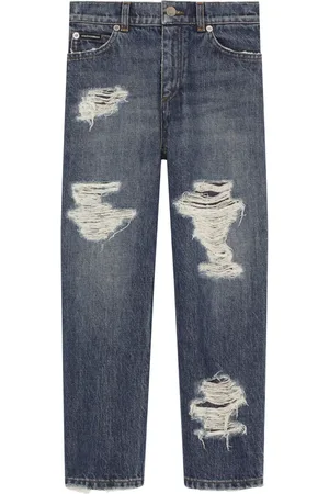 Dolce & Gabbana Jean coupe droite à détail déchiré