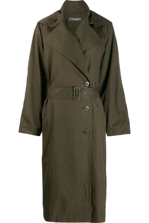 Issey Miyake Trench ceinturé à boutonnière décalée