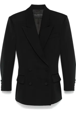 VALENTINO GARAVANI Blazer en laine vierge ajusté texturé