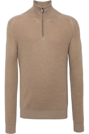 BRIONI Pull à col montant zippé