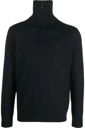 Emporio Armani Pull en laine vierge à logo brodé
