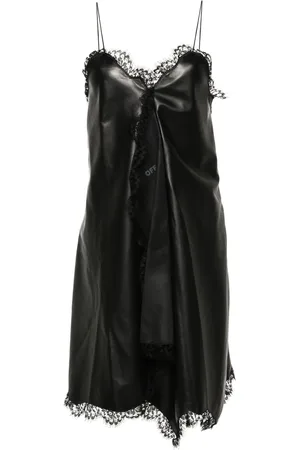OFF-WHITE Robe courte asymétrique en cuir