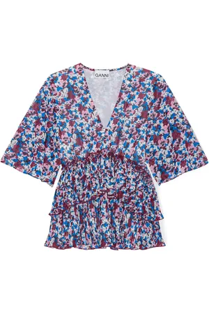 Ganni Blouse plissée à fleurs