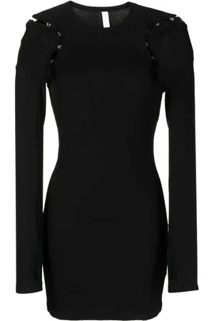DION LEE Robe courte à détail nervuré
