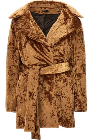 Atlein Manteau en velours à effet froissé