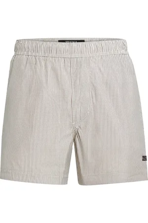 Ermenegildo Zegna Short de bain rayé à logo brodé