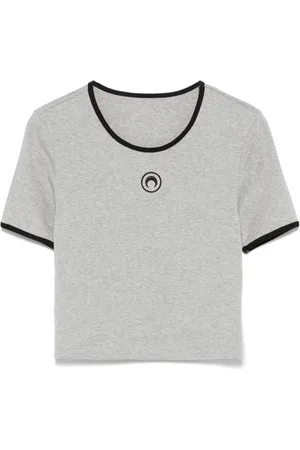 Marine Serre T-shirt à broderies Crescent Moon