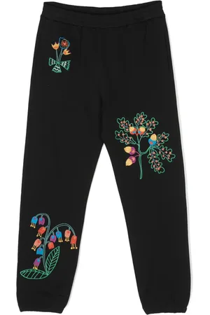 Stella McCartney Pantalon de jogging en coton à fleurs brodées