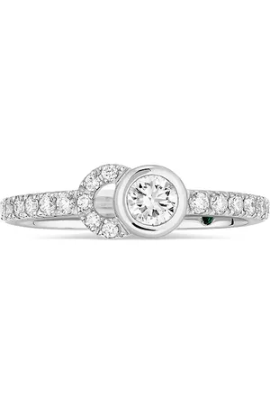COURBET Bague CO en or recyclé blanc 18ct demi-pavée de diamants créés en laboratoire