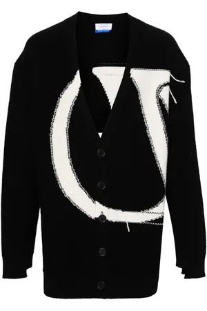 OFF-WHITE Cardigan en laine à logo intarsia