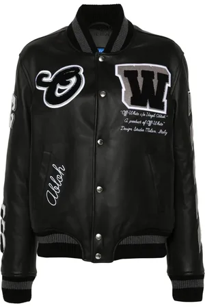 OFF-WHITE Veste bomber en cuir à appliqués