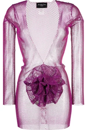 SANTA BRANDS Robe courte strassée à applique fleur