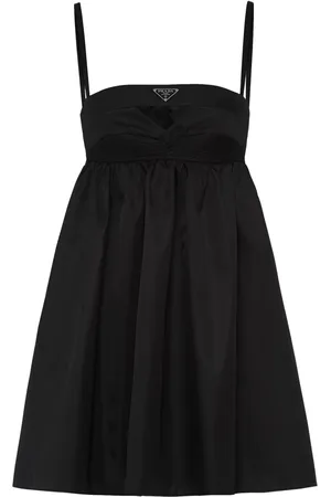 Prada Robe courte Re-Nylon à plaque logo