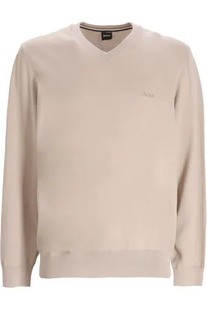 HUGO BOSS Pull en coton à col v