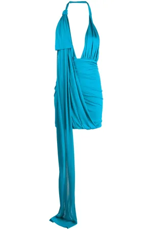 BLUMARINE Robe courte froncée à dos-nu